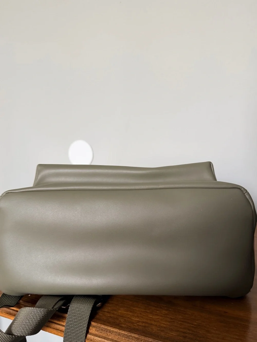 Lacoste Men's Khaki Green Smooth Leather Backpack